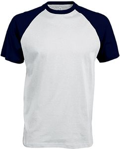 Kariban K330 - BASE BALL > Camiseta de Manga Corta Hombre Blanco / Azul marino