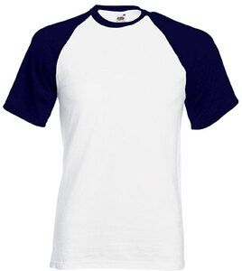 Fruit of the Loom SC61026 - Baseball T-Shirt White/Deep navy