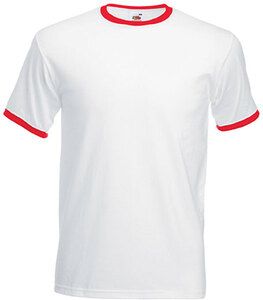 Fruit of the Loom SC61168 - Men's Two-Tone T-Shirt White/Red
