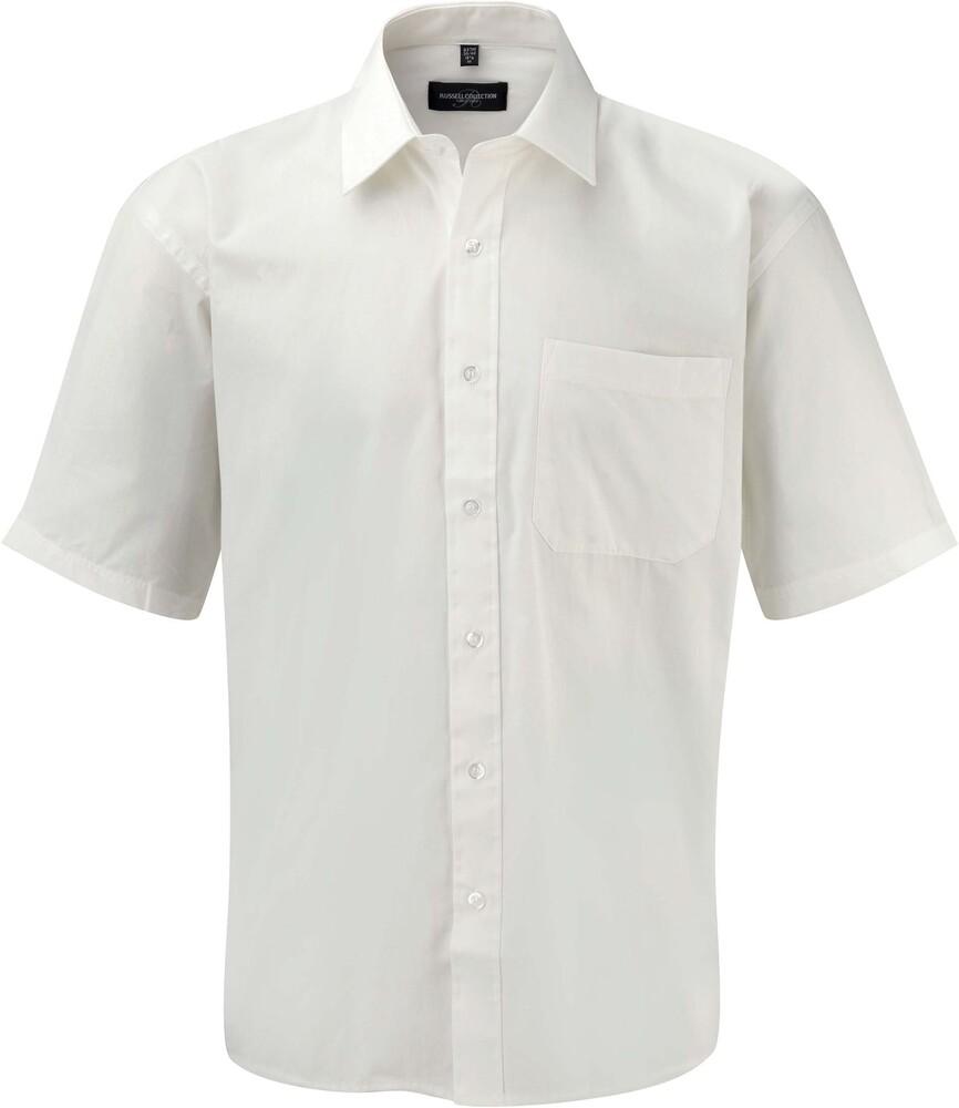 Russell Collection RU937M - Men's Short Sleeve Pure Cotton Easy Care Poplin Shirt