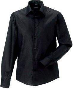 Russell Collection RU958M - Men's Long Sleeve Tailored Ultimate Non Iron Shirt Black