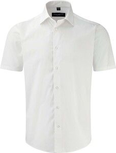 Russell Collection RU947M - Men's Short Sleeve Fitted Shirt White