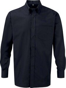 Russell Collection RU932M - Chemise Oxford Homme Manches Longues Noir