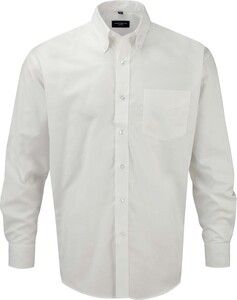 Russell Collection RU932M - Chemise Oxford Homme Manches Longues Blanc