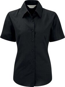 Russell Collection RU933F - Ladies' Short Sleeve Easy Care Oxford Shirt Black