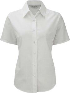 Russell Collection RU933F - Ladies' Short Sleeve Easy Care Oxford Shirt White