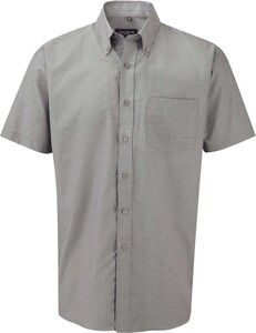 Russell Collection RU933M - Men's Short Sleeve Easy Care Oxford Shirt Silver