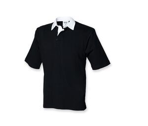 Front Row FR03M - Short sleeve rugby shirt Black