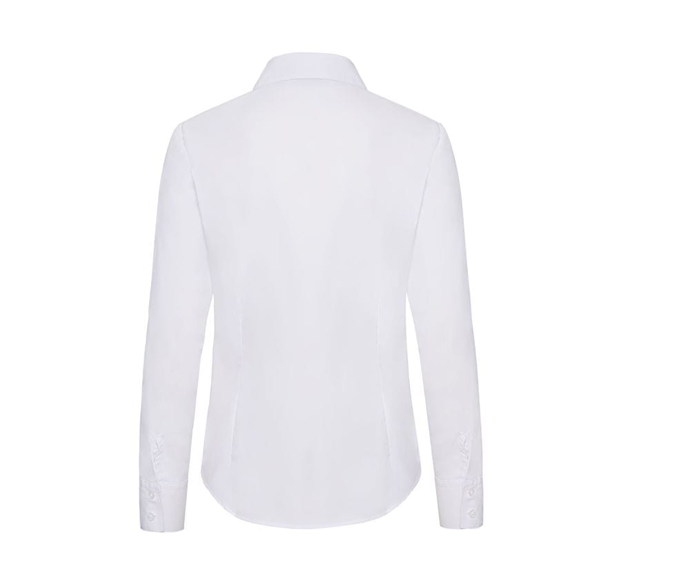 Fruit of the Loom SS012 - Poplin damesoverhemd met lange mouwen