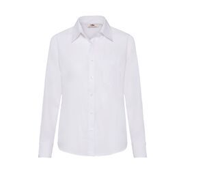 Fruit of the Loom SS012 - Lady-fit poplin long sleeve shirt White