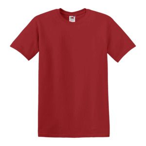 Fruit of the Loom SS048 - T-shirt à col rond Rouge