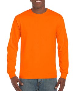 Gildan GD014 - Ultra Cotton™ adult long sleeve t-shirt Safety Orange