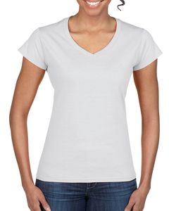 Gildan GD078 - Softstyle™ women's v-neck t-shirt White