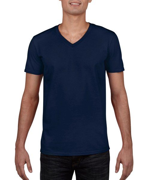 camiseta hombre cuello v gildan