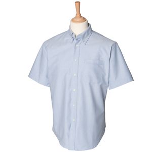 Henbury HB515 - Classic Short Sleeve Oxford Shirt Blue