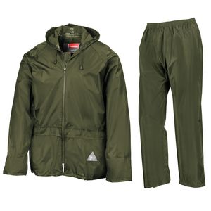 Result RE95A - Heavyweight waterproof jacket/trouser suit Olive Green