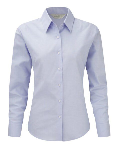 Russell J932F - Camisa Oxford de manga larga para mujer de fácil cuidado