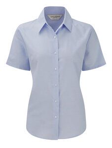 Russell Collection J933F - Women's short sleeve Oxford shirt Oxford Blue