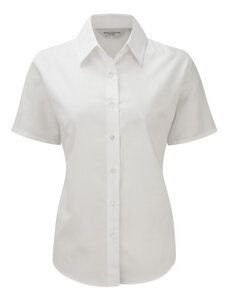 Russell Collection J933F - Women's short sleeve Oxford shirt White