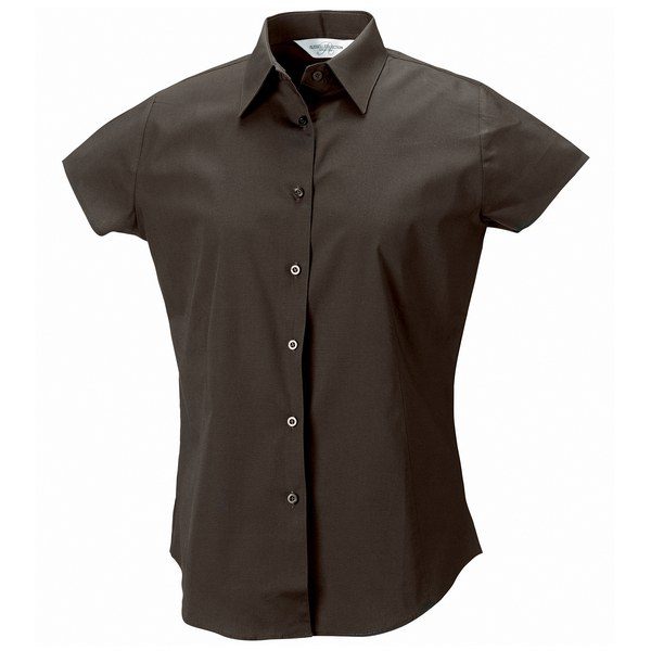 Russell J947F - Camisa Mujer Manga Corta Ajustada y Cómoda