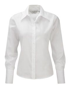 Russell Collection J956F - Women's long sleeve ultimate non-iron shirt White