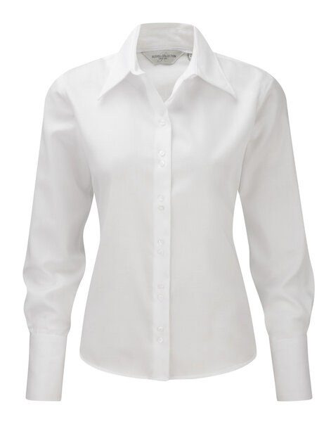 Russell J956F - Camisa de manga larga ultimate non-iron para mujer