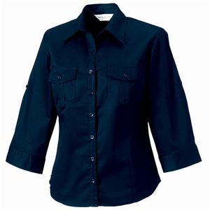 Russell Collection J918F - Womens roll-sleeve ¾ sleeve shirt