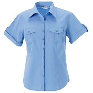 Russell Collection J919F - Womens roll-sleeve short sleeve shirt