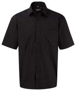 Russell Collection J937M - Short sleeve pure cotton easycare poplin shirt Black
