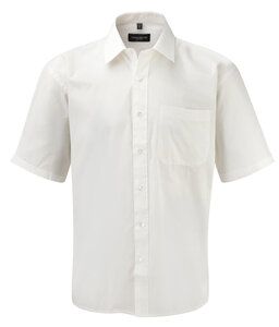 Russell Collection J937M - Short sleeve pure cotton easycare poplin shirt White