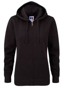 Russell J266F - Women's authentic zipped hooded sweatshirt Black