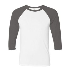 Bella+Canvas 3200 - Unisex 3/4-Sleeve Baseball T-Shirt White/Asphalt