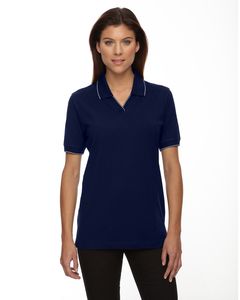 Ash City Extreme 75009 - Ladies Johnny Collar Jersey Polo With Pencil Stripe