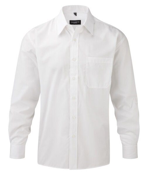 Russell Collection R-934M-0 - Camisa de Popelina Manga Larga