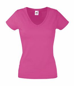 Fruit of the Loom 61-398-0 - Lady-Fit Valueweight V-neck T Fuchsia