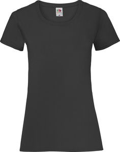 Fruit of the Loom 61-372-0 - Women's 100% Cotton Lady-Fit T-Shirt Black
