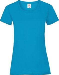 Fruit of the Loom 61-372-0 - Women's 100% Cotton Lady-Fit T-Shirt Azure Blue