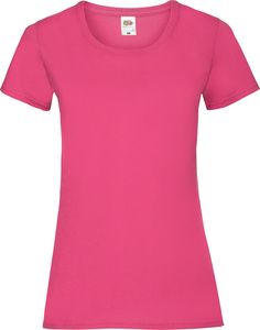 Fruit of the Loom 61-372-0 - Women's 100% Cotton Lady-Fit T-Shirt Fuchsia