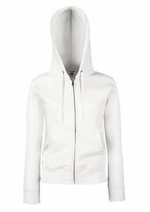 Fruit of the Loom 62-118-0 - Lady-Fit Hooded Sweat Jacket White
