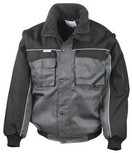 Result Work-Guard R71 - Arbeitskleidung Jacke mit abnehmbaren Ärmeln Grau / Schwarz