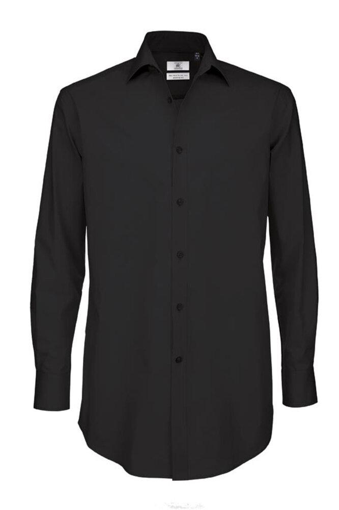 B&C Black Tie LSL Men - Men`s Black Tie Elastane LS Shirt - SMP21