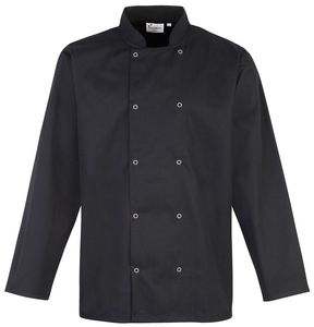 Premier PR665 - Unisex Long Sleeve Stud Front Chefs Jacket