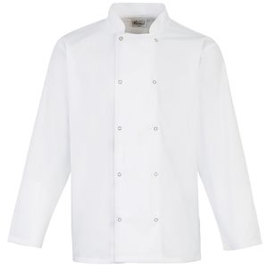 Premier PR665 - Unisex Long Sleeve Stud Front Chef's Jacket White