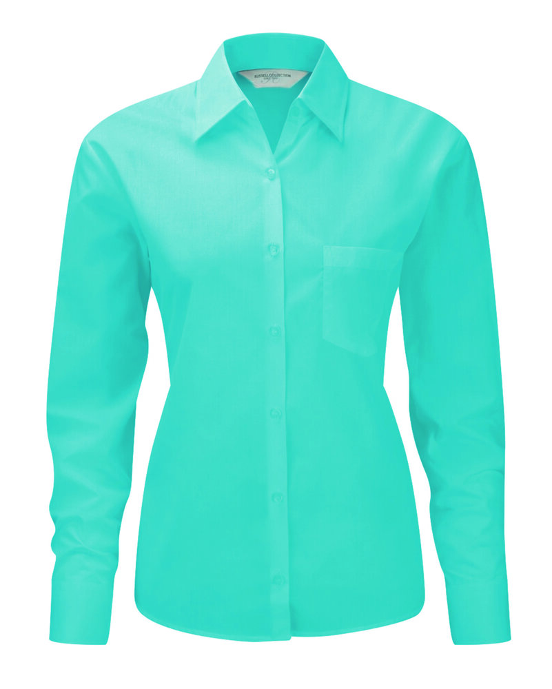 Russell Camisa popelina manga larga mujer | Wordans España Camisa Manga Larga Mujer Popelina de Russell C&M