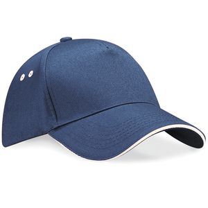 Beechfield BC15C - Ultimate Contrast 5 Panel Sandwich Peak Cap French Navy/ Putty