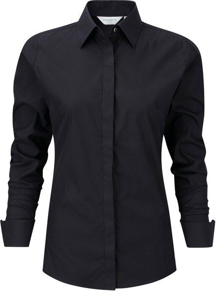 Russell Collection RU960F - Camisa estirable de las mujeres manga larga de las damas