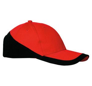 K-up KP045 - RACING - BI-COLOUR 6 PANEL CAP Red / Black