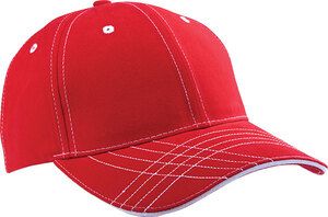 K-up KP109 - FASHION CAP - 6 PANELS Red / White