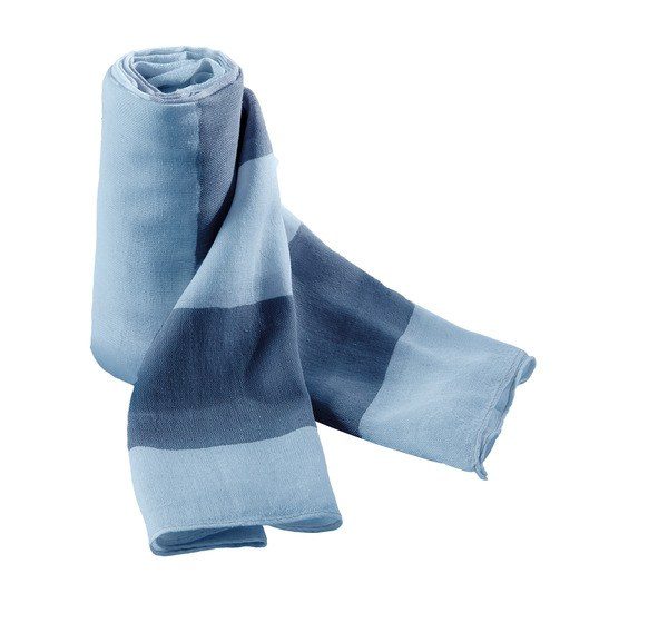 K-up KP067 - Elegant Two-Tone Cotton Voile Striped Scarf