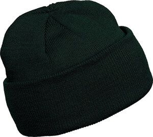 K-up KP031 - KNITTED TURNUP BEANIE Forest Green